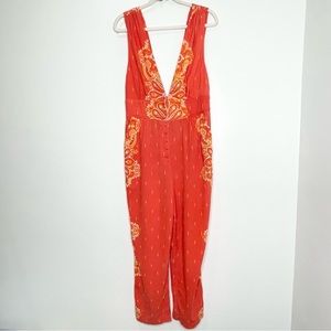 Free People Setting Sun Jumpsuit in Orange Size S
